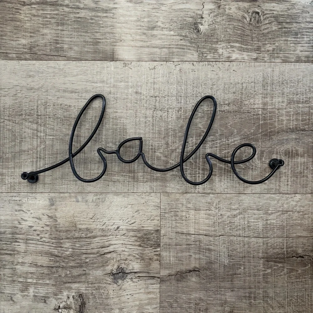 Urban Outfitters Black 'babe' Script Metal Wall Hook